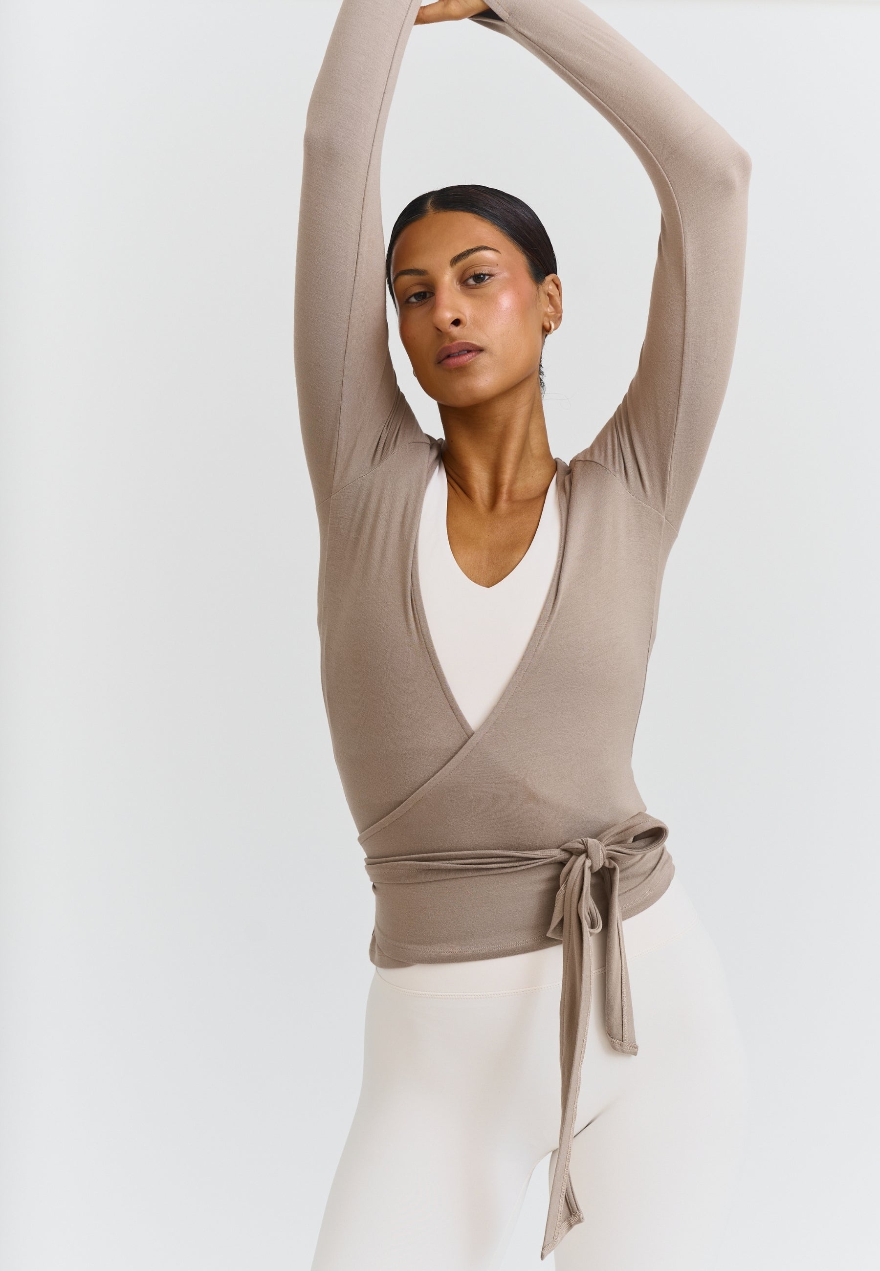 Soft Ballet Wrap Top - Clay