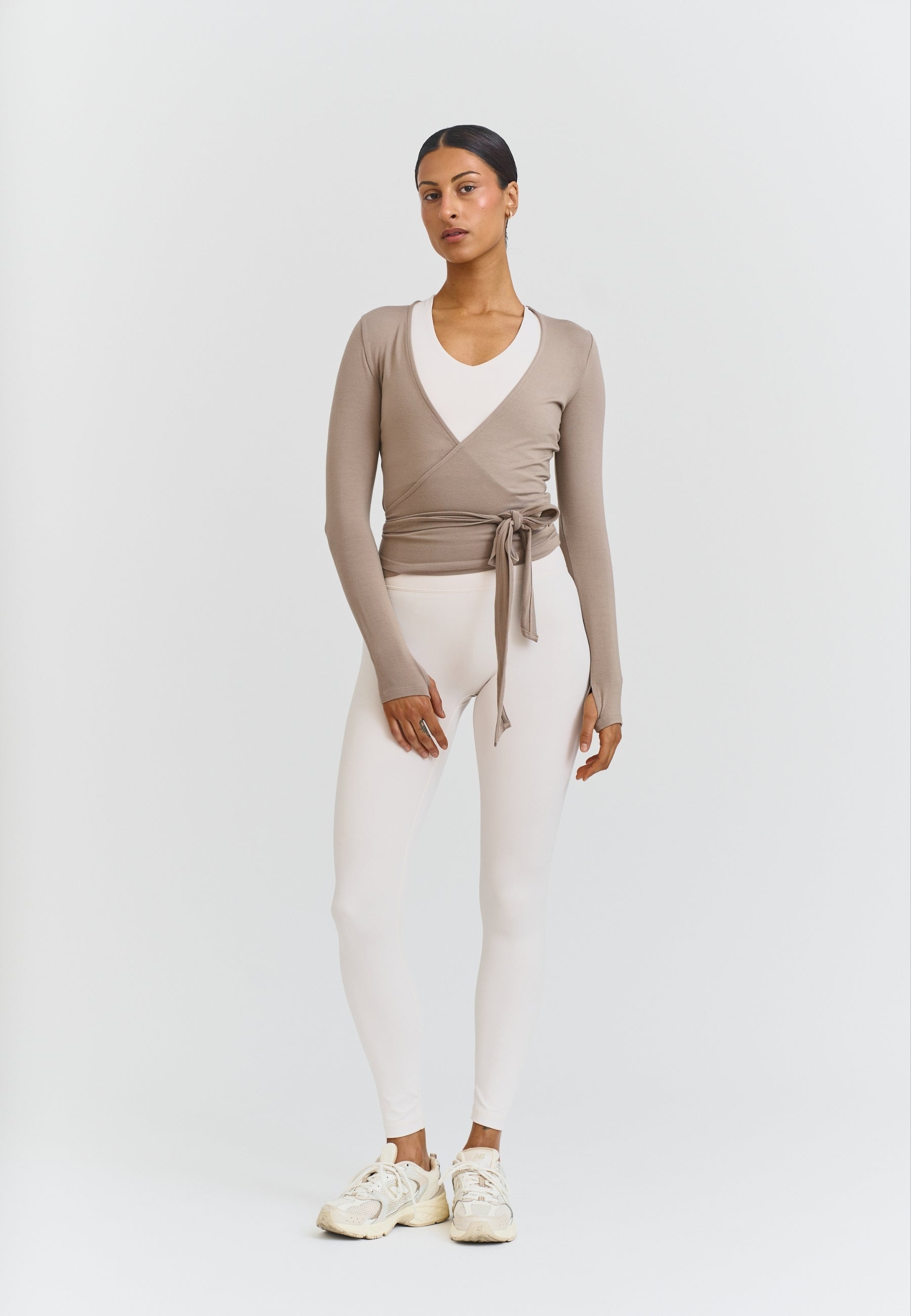 Soft Ballet Wrap Top - Clay