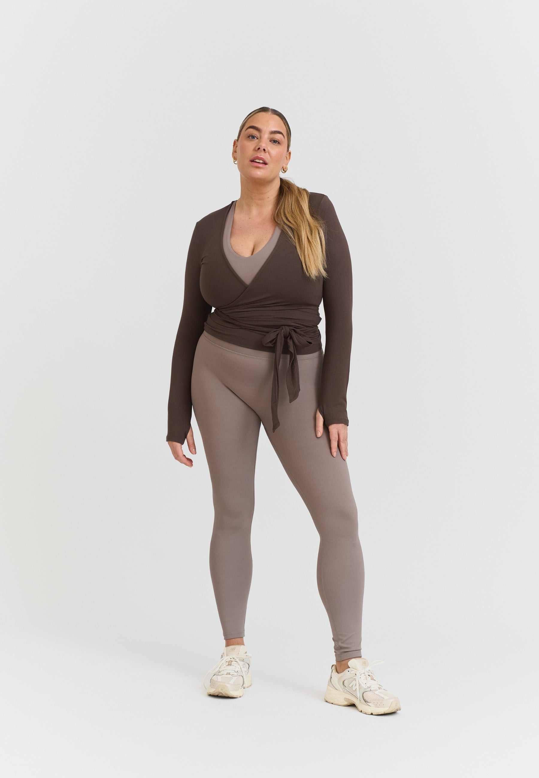 Soft Ballet Wrap Top - Espresso