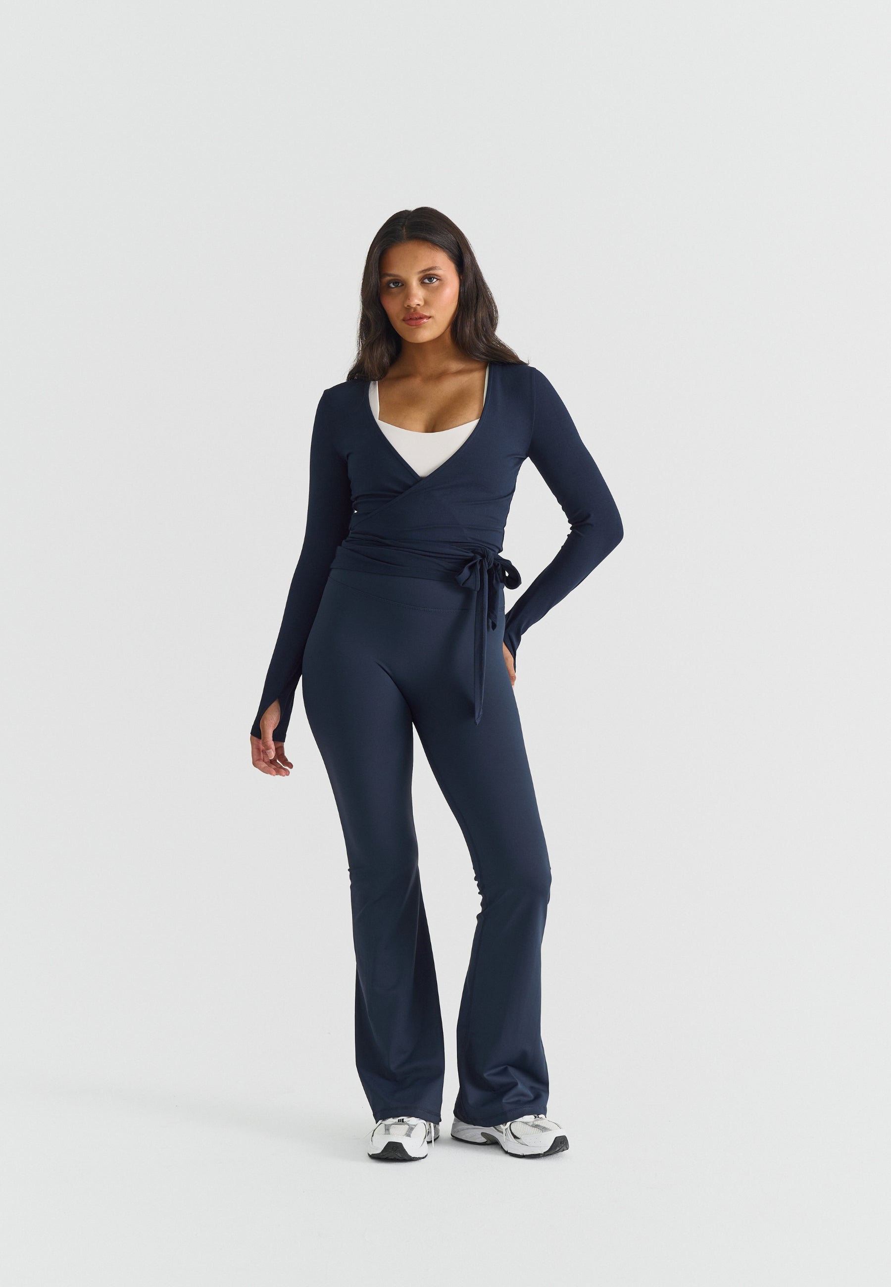 Soft Ballet Wrap Top - Navy