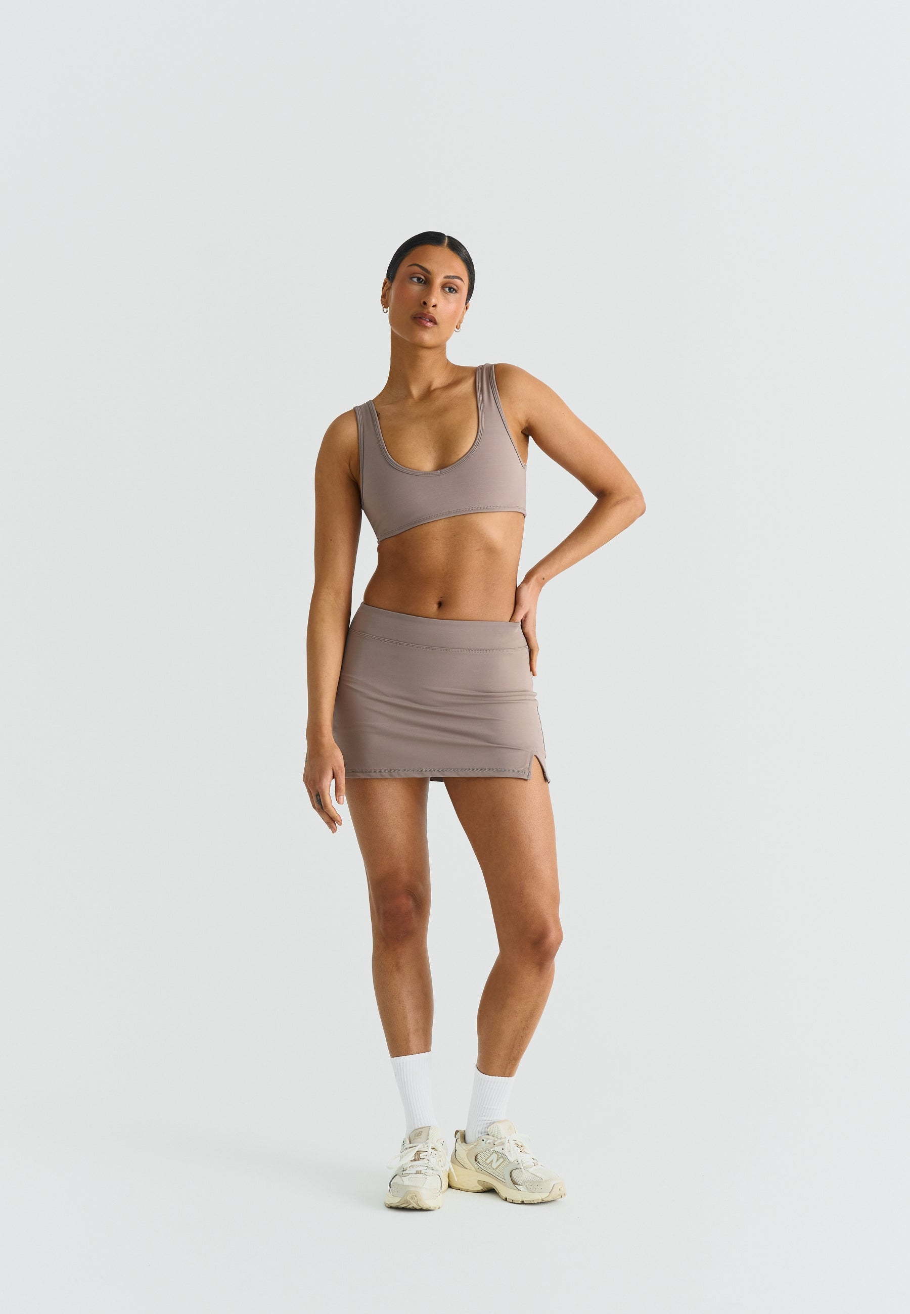 Softsculpt A-Line Mini Skirt - Clay