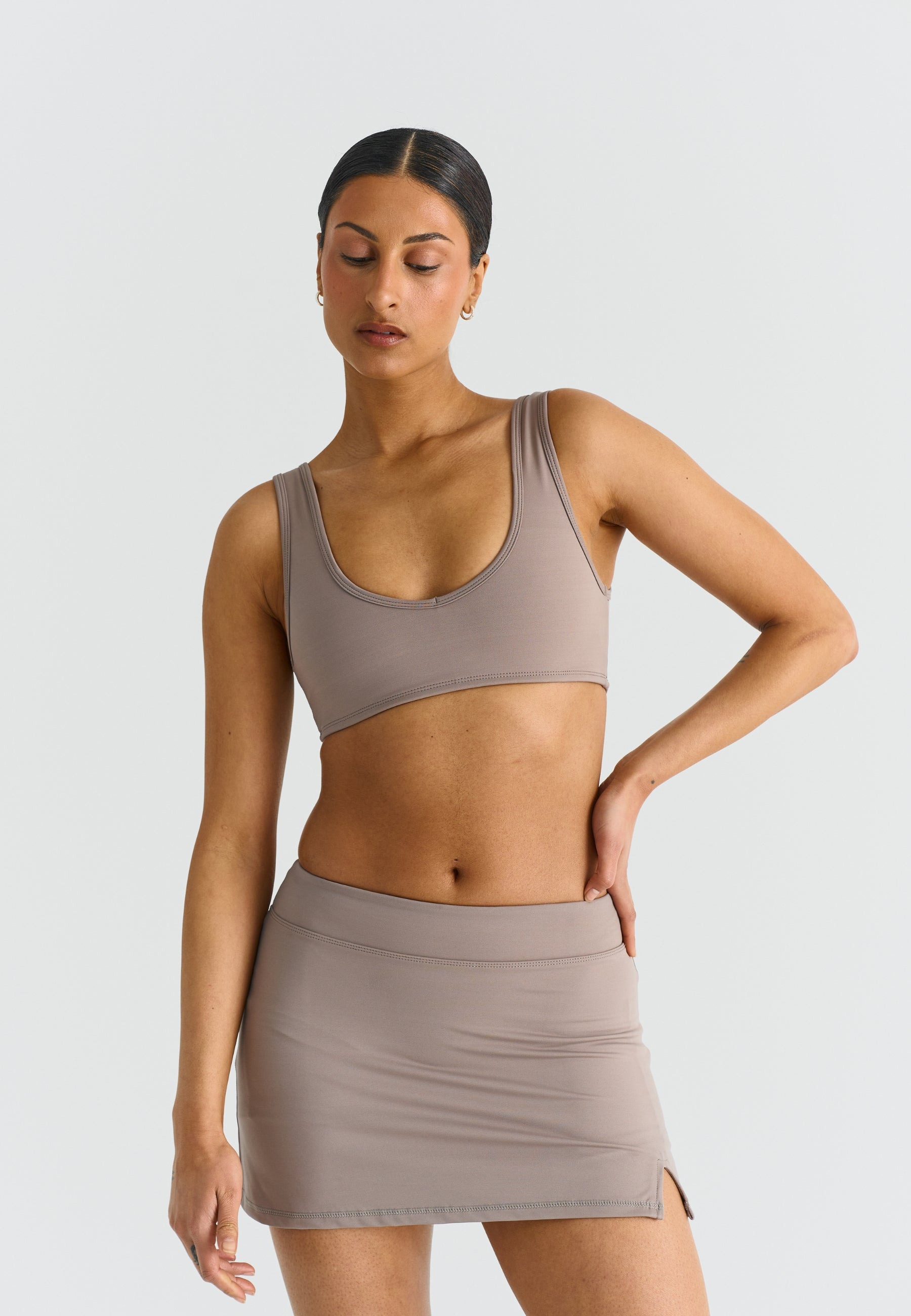 Softsculpt A-Line Mini Skirt - Clay