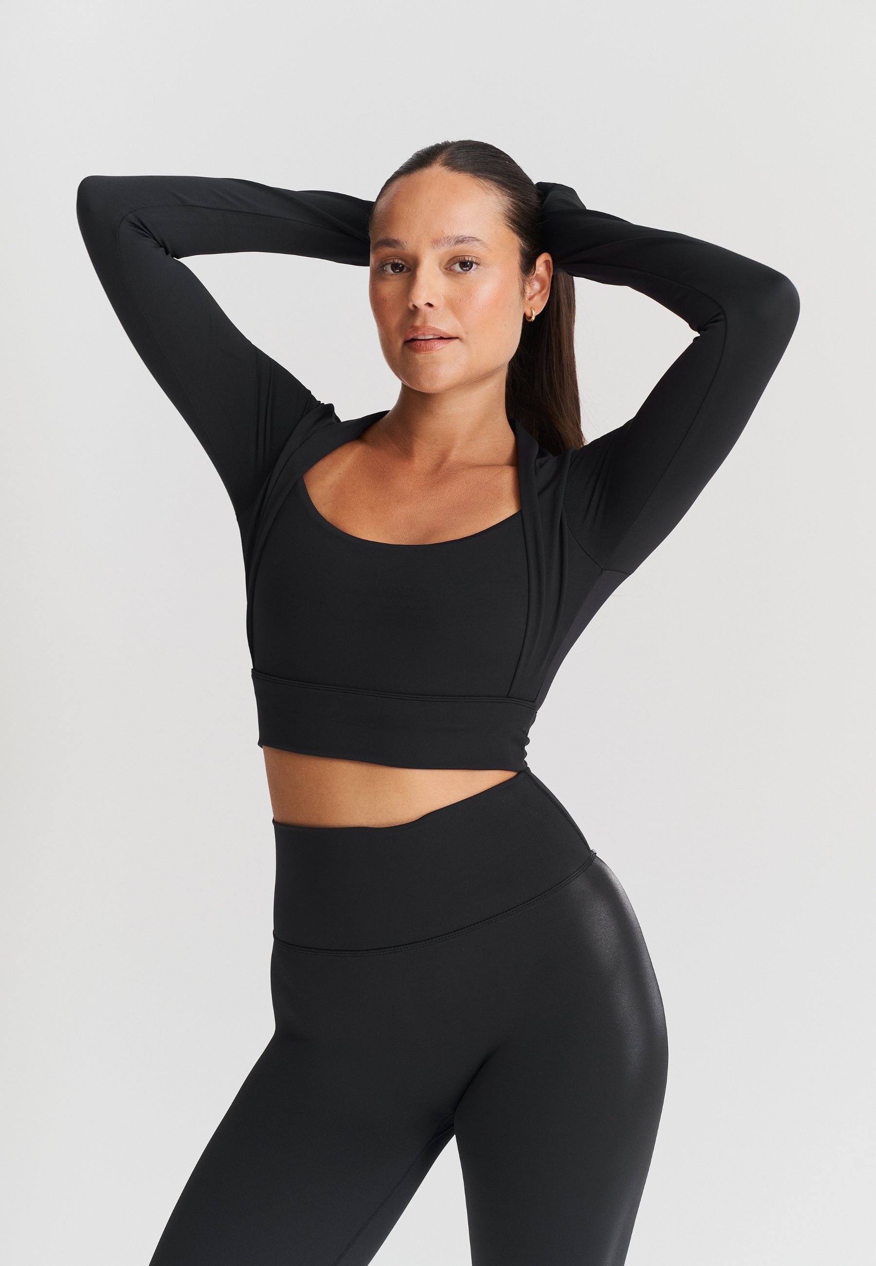 Softsculpt Bolero Long Sleeve Top - Black