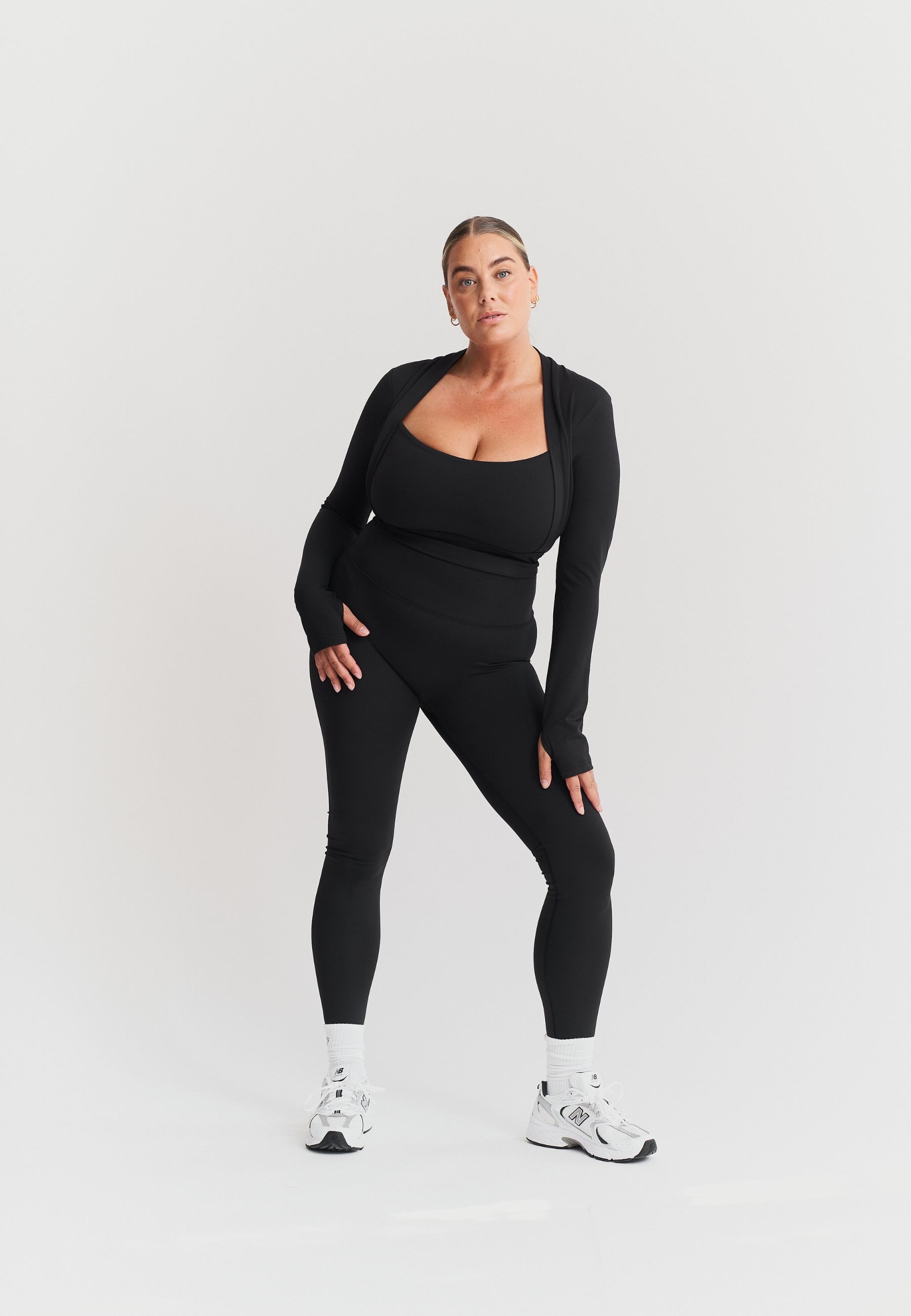 Softsculpt Bolero Long Sleeve Top - Black