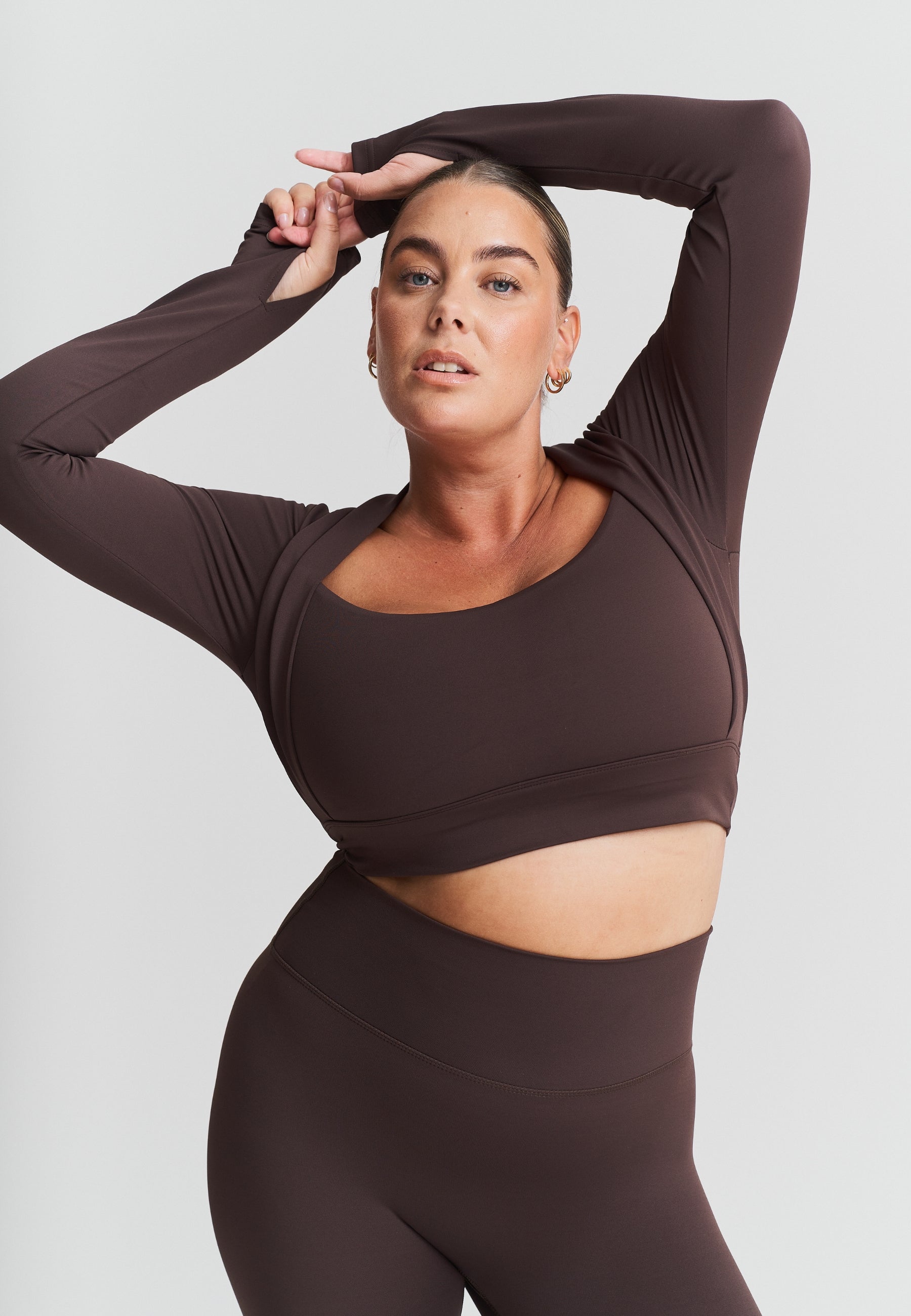 Softsculpt Bolero Long Sleeve Top - Espresso