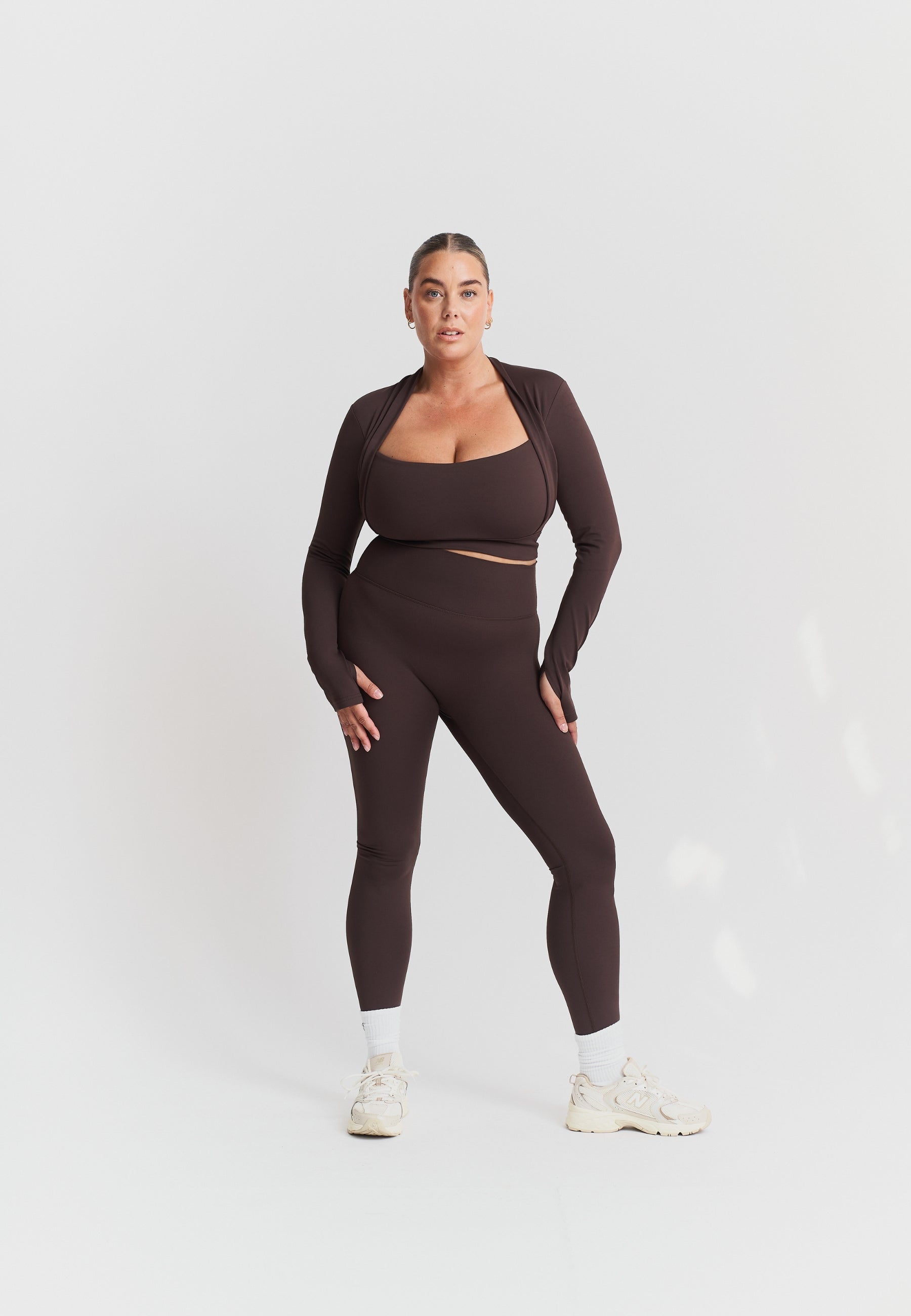 Softsculpt Bolero Long Sleeve Top - Espresso