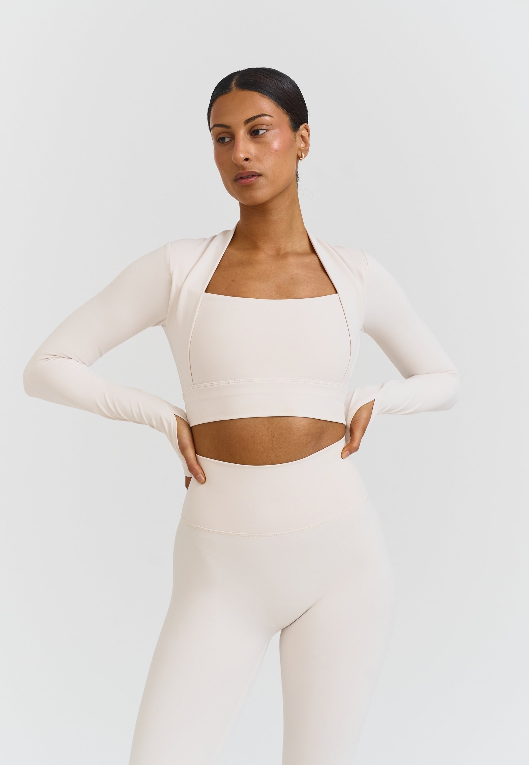 Softsculpt Bolero Long Sleeve Top - Marshmallow