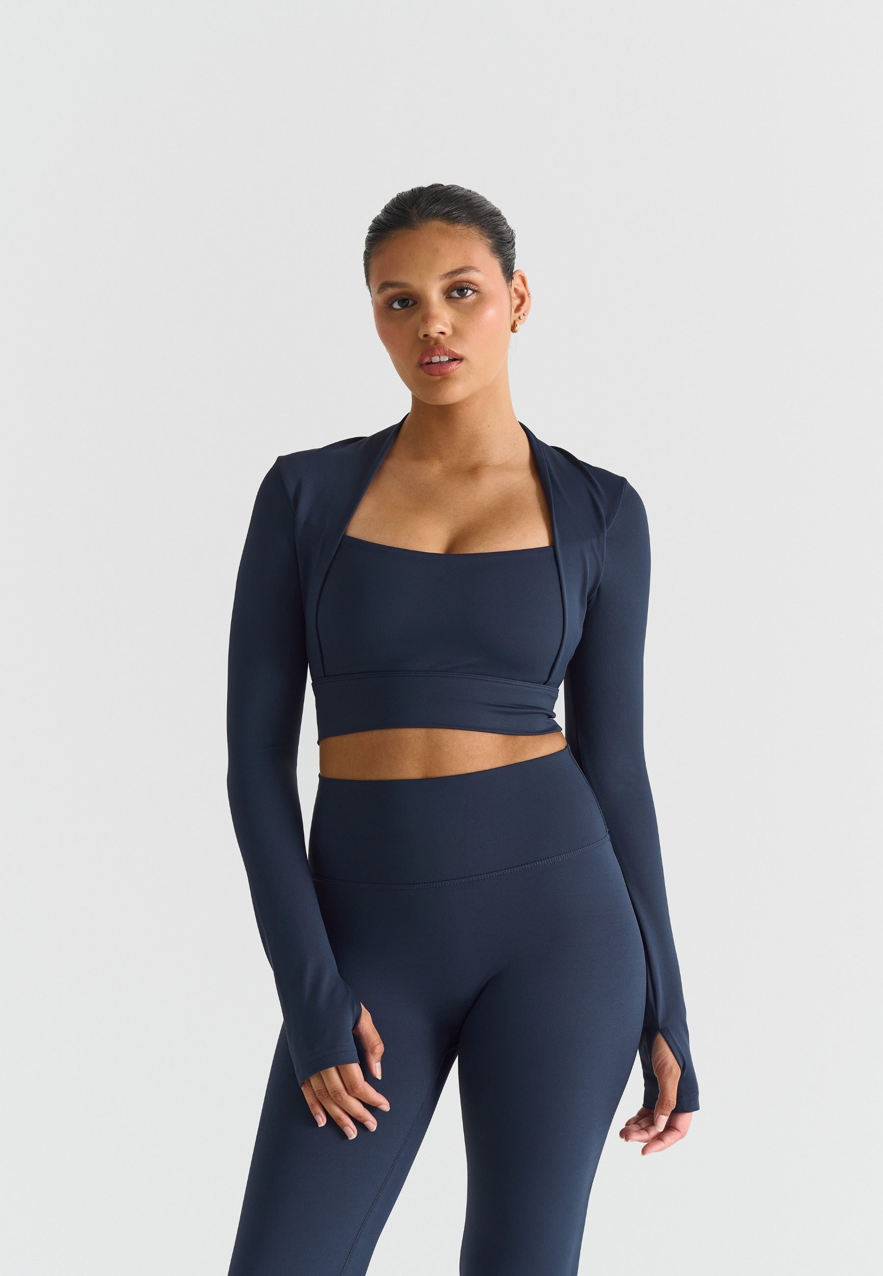 Softsculpt Bolero Long Sleeve Top - Navy