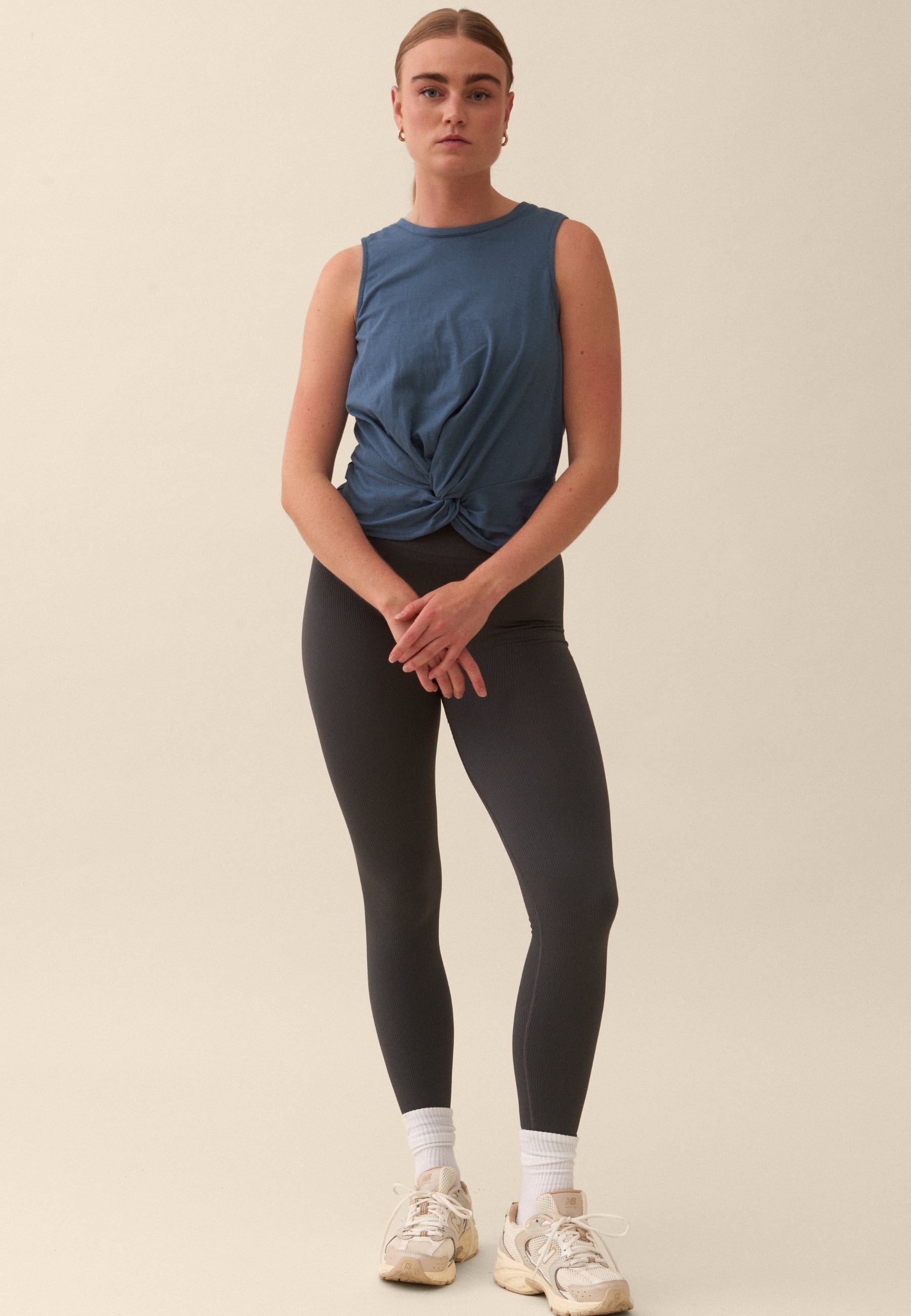 Twisted Front Knot Top Midnight