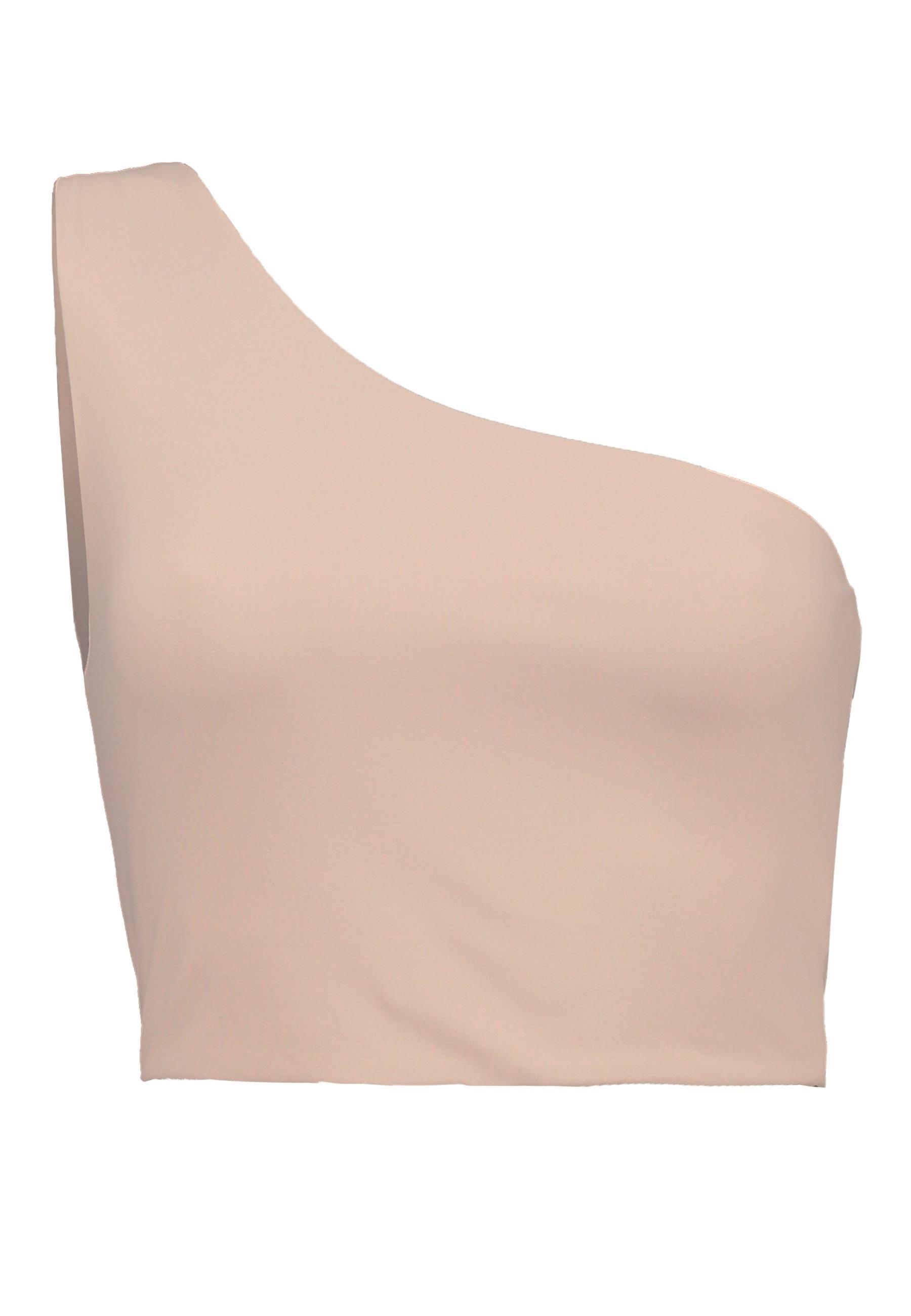 Sisterly Tribe - One Shoulder Top Taupe. One Shoulder design, Light to medium support, Buttery Soft & light, matte fabric.