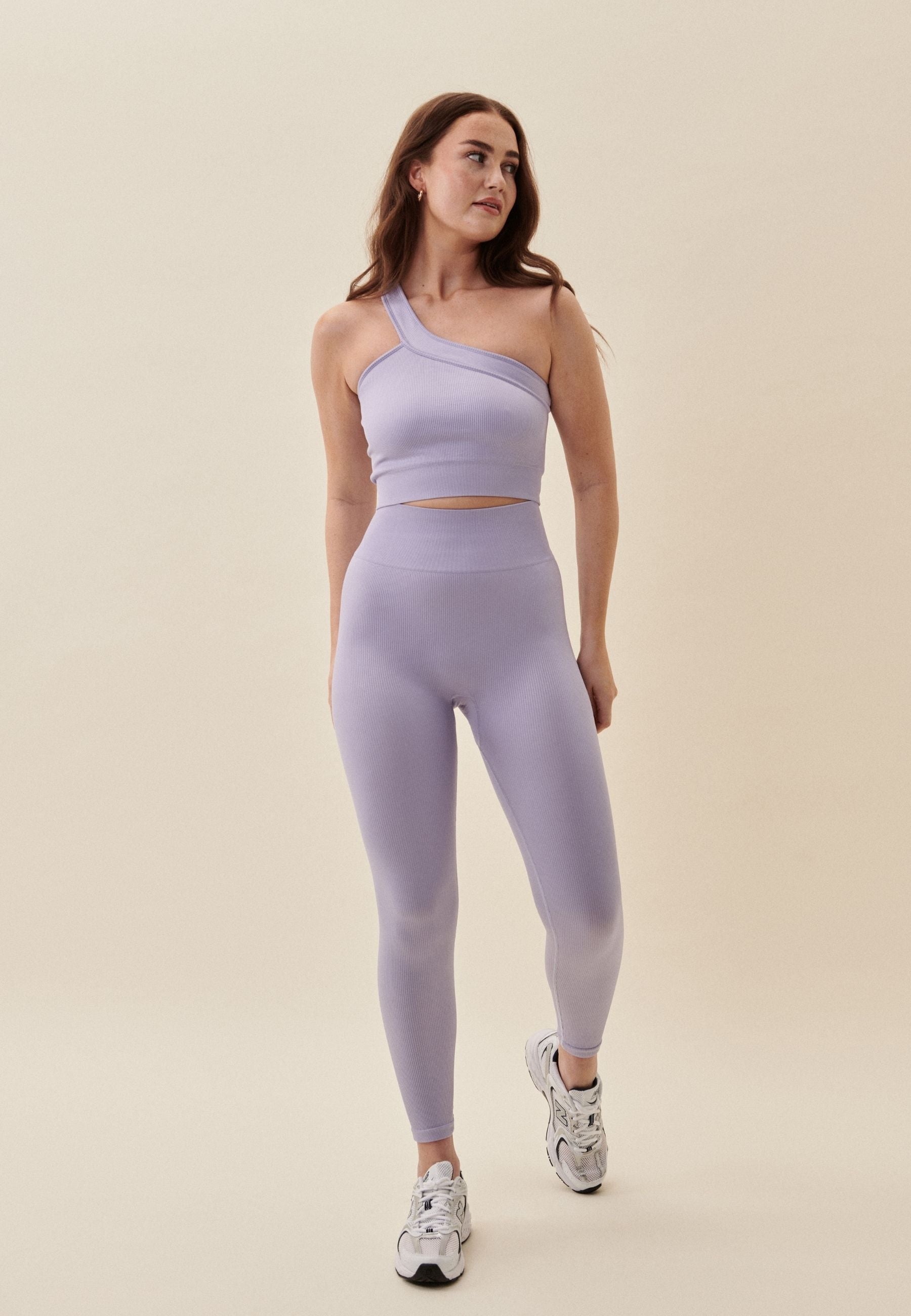 Ribbed Seamless Leggings - Lavender