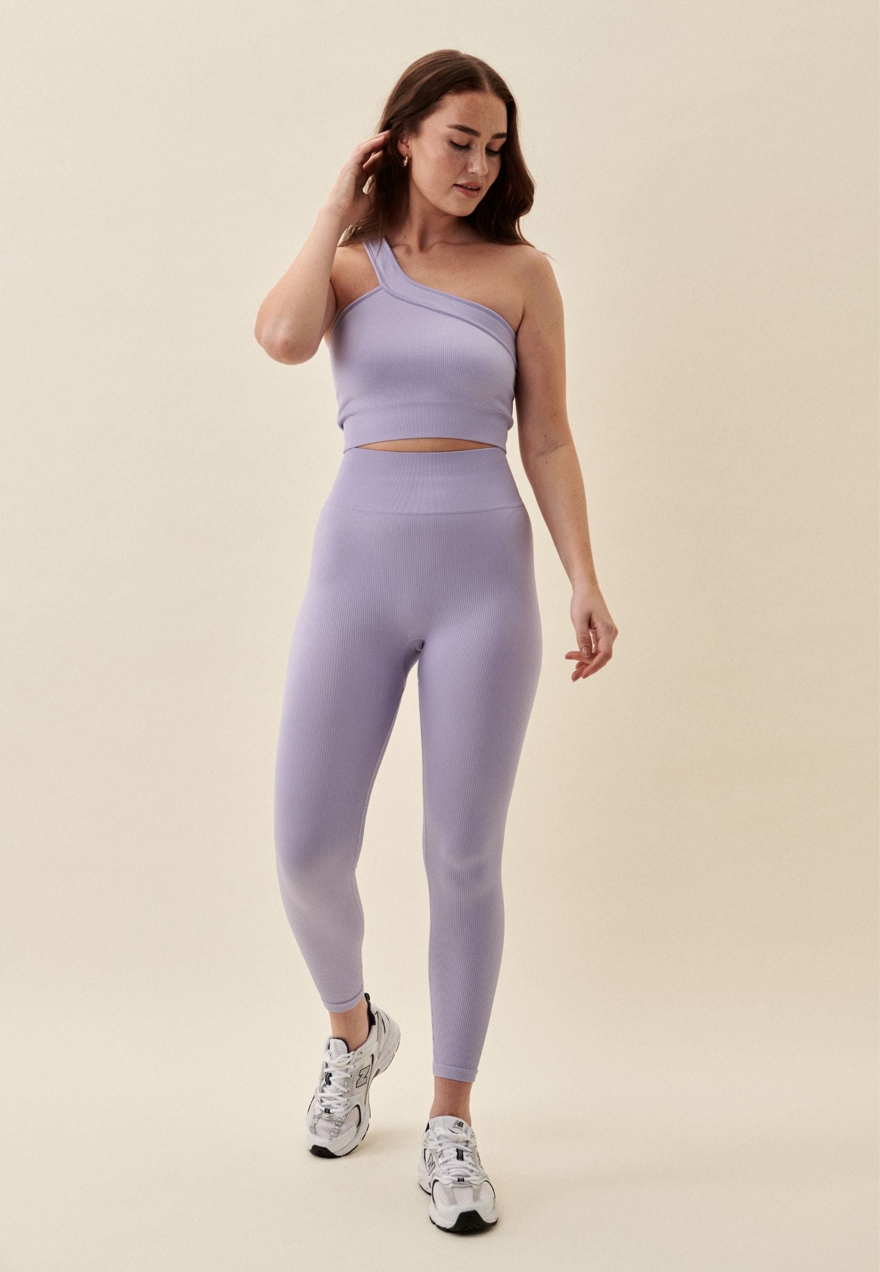 Ribbed Seamless Leggings - Lavender