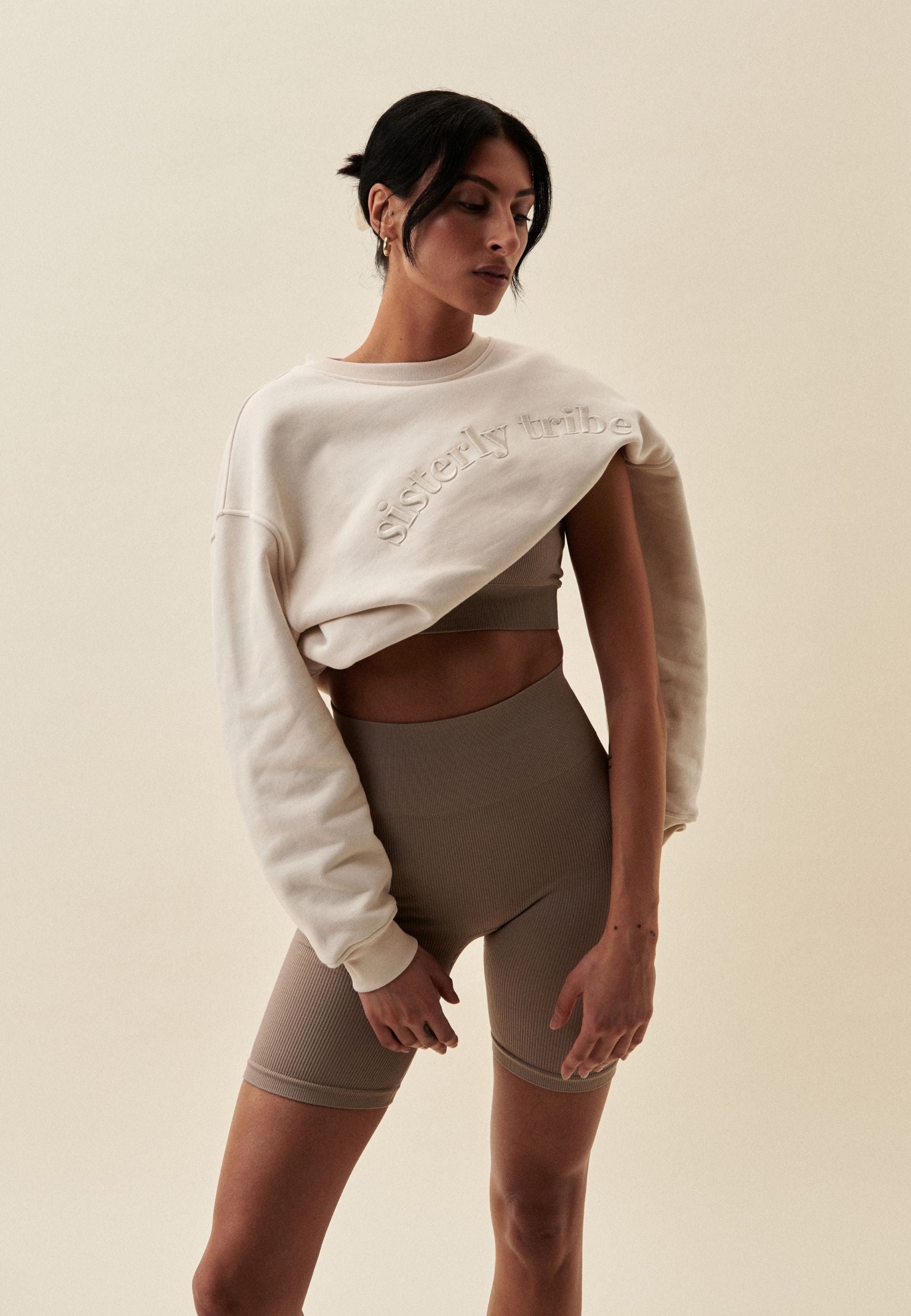 Ribbed Seamless Shorts Cappuccino