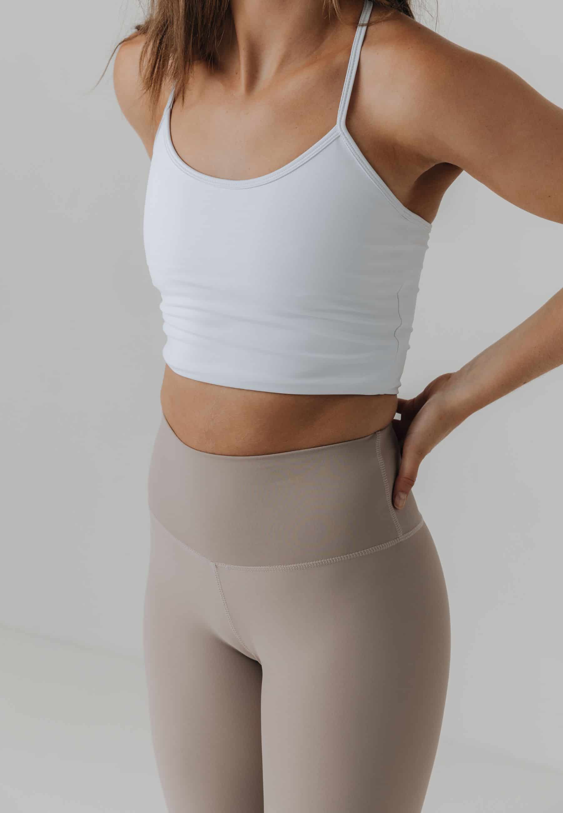 Sisterly Tribe - Classic High Waisted Tights Taupe. Buttery soft and Body sculpting, Soft, matte fabric that feels like a second skin, Compression that follows your every move.