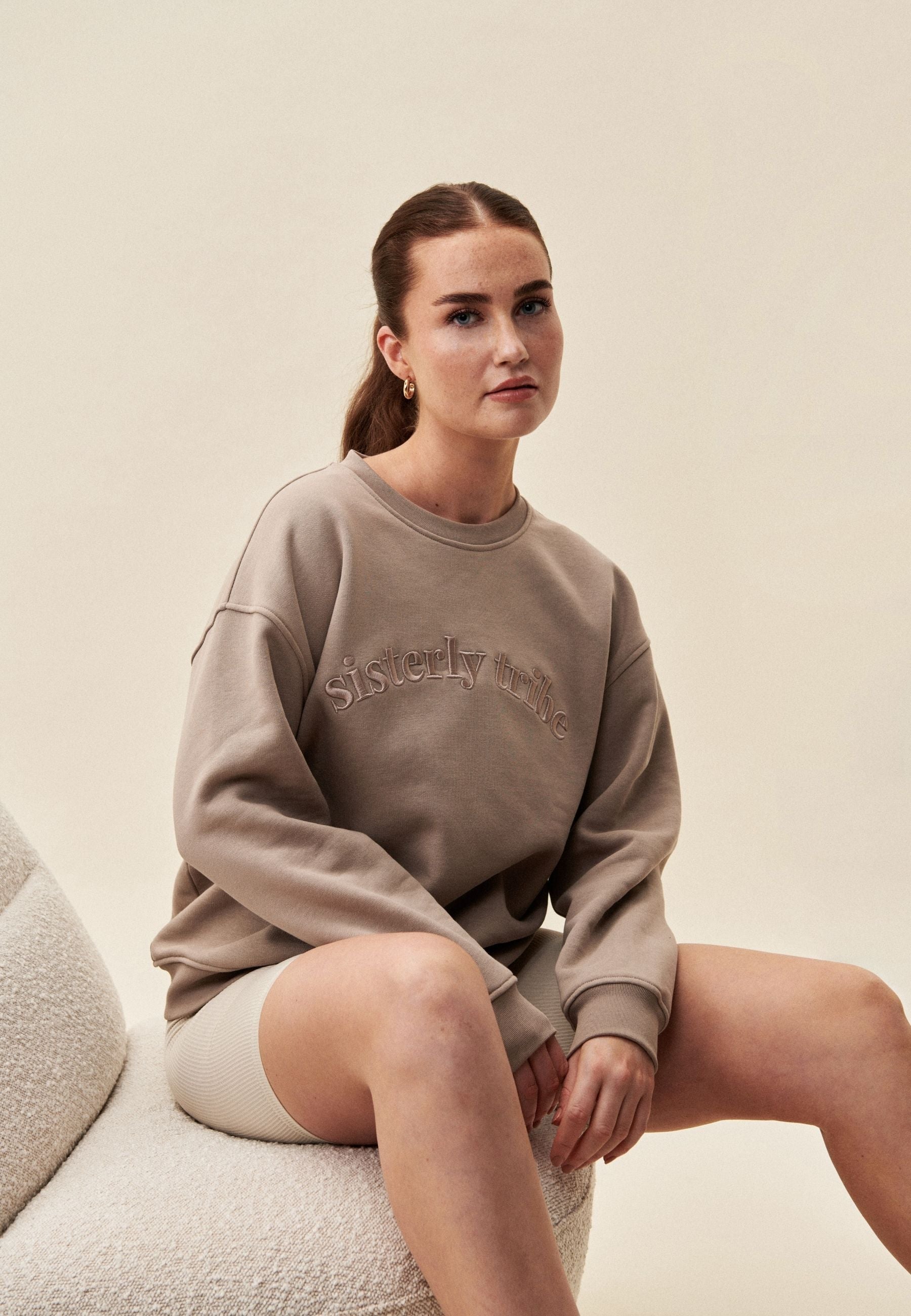 Sisterly Tribe Sweatshirt Front Cappuccino