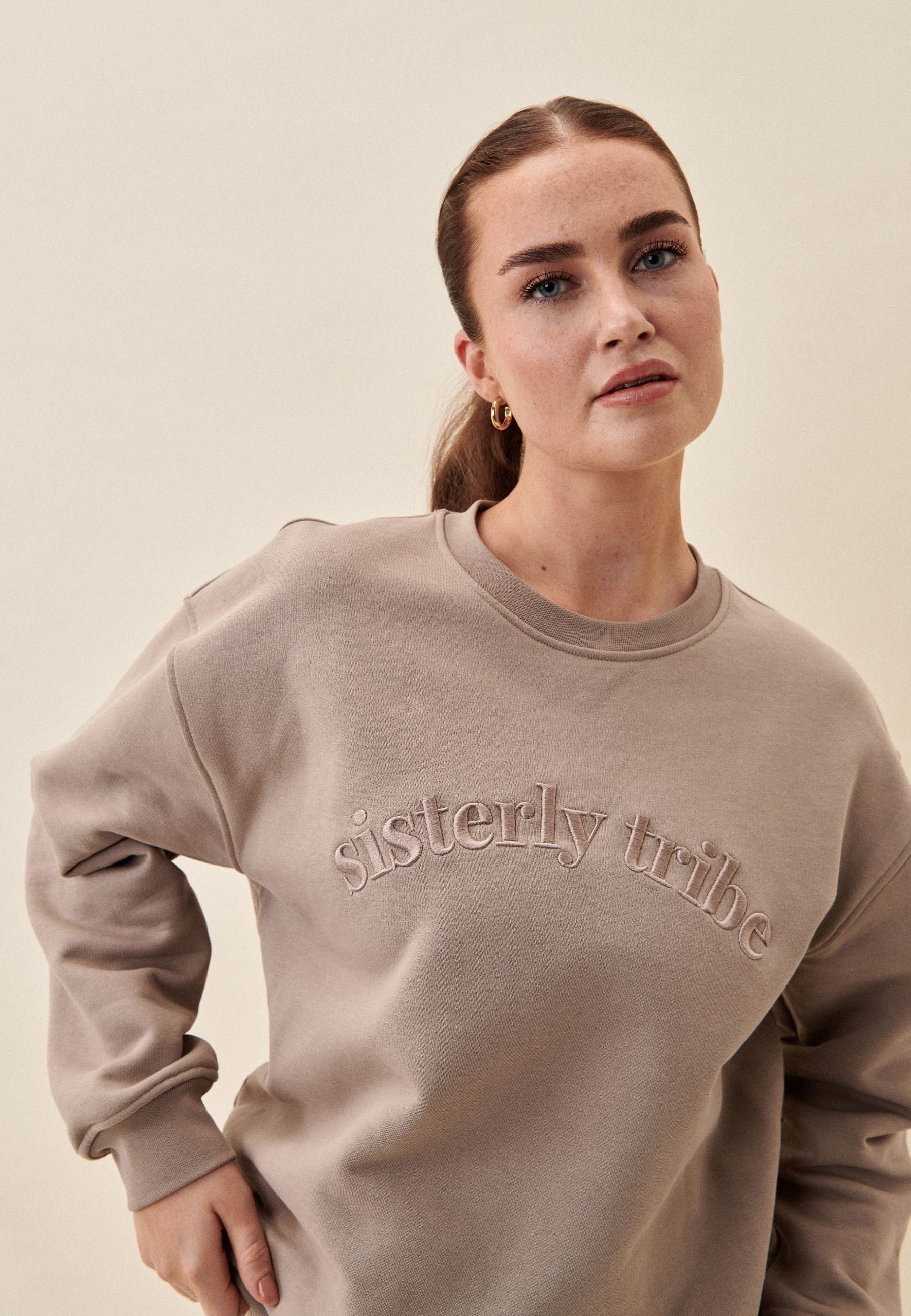 Sisterly Tribe Sweatshirt Front Cappuccino