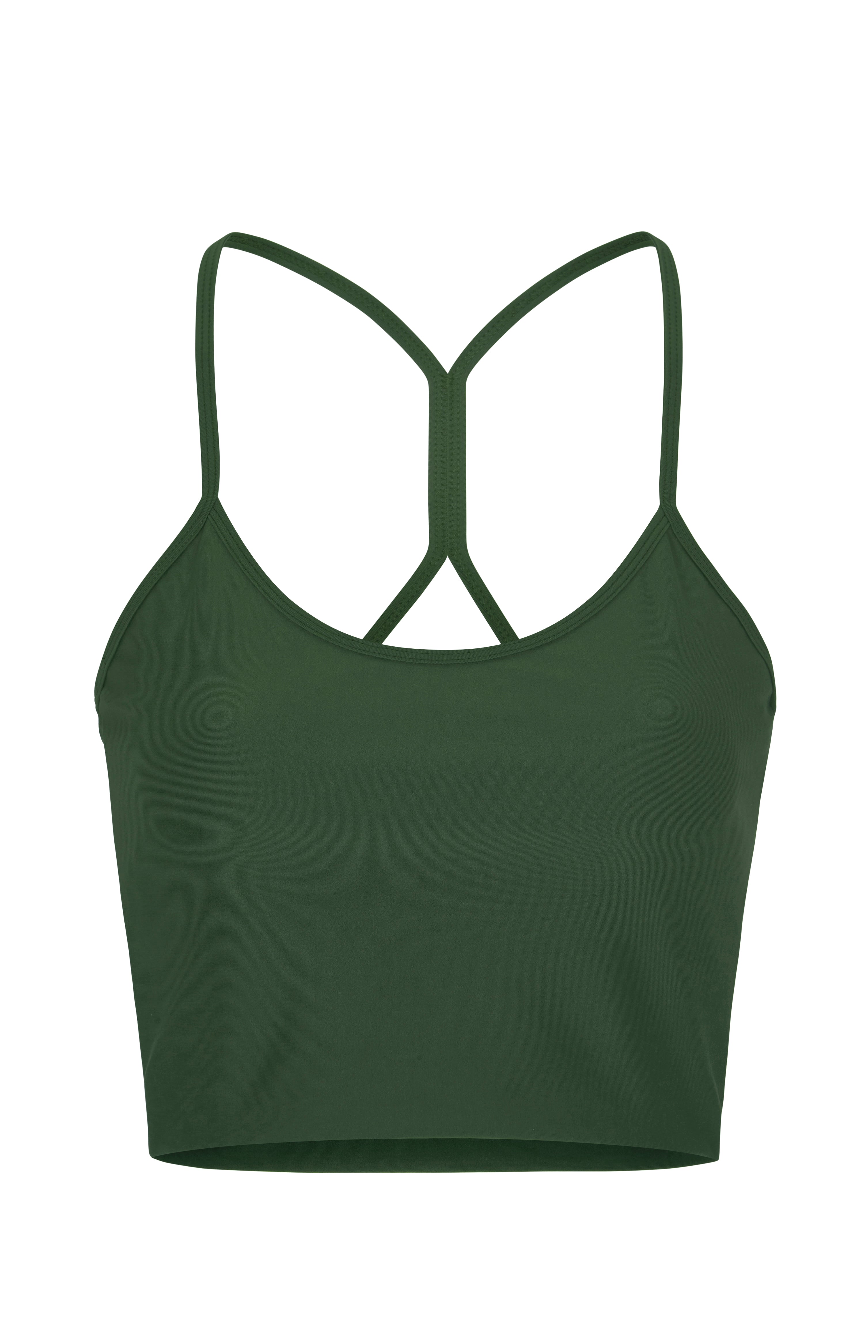 Sisterly Tribe - Yoga Singlet Top Cool Khaki. Light support, Thin shoulder strap, minimalistic design, Buttery Soft and light, matte fabric.
